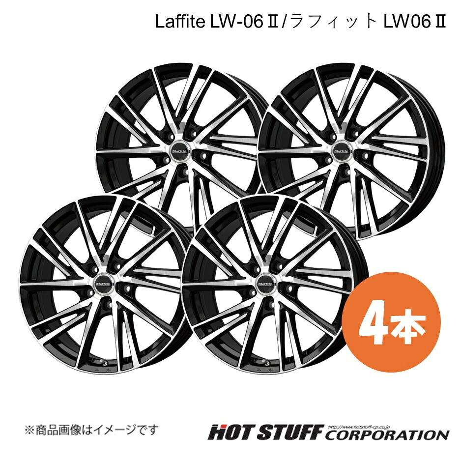 【18インチ 5H114.3 8.0J +42】 ヴァンガード 30系 標準ボディ ホイール 4本 ブラックポリッシュ Laffite LW-06II HOT STUFF