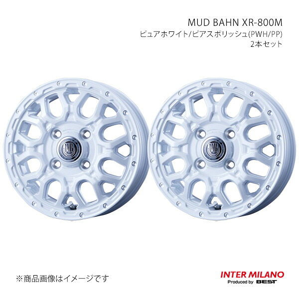 【15インチ 4H 100 4.5J +45】ホイール2本セット MUD BAHN XR-800M ピュアホワイト/ピアスポリッシュ(PWH/PP) INTER MILANO/インターミラノ