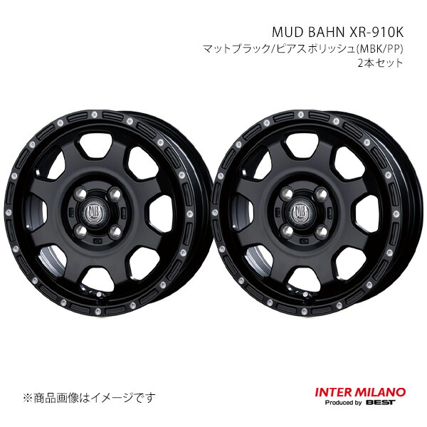 【14インチ 4H 100 4.5J +45】ホイール2本セット MUD BAHN XR-910K マットブラック/ピアスポリッシュ(MBK/PP) INTER MILANO/インターミラノ｜カー用品　車衛門