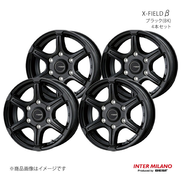 【15インチ 6H 139.7 6.0J +33】ホイール4本セット X-FIELD β ブラック(BK) INTER MILANO/インターミラノ｜カー用品　車衛門