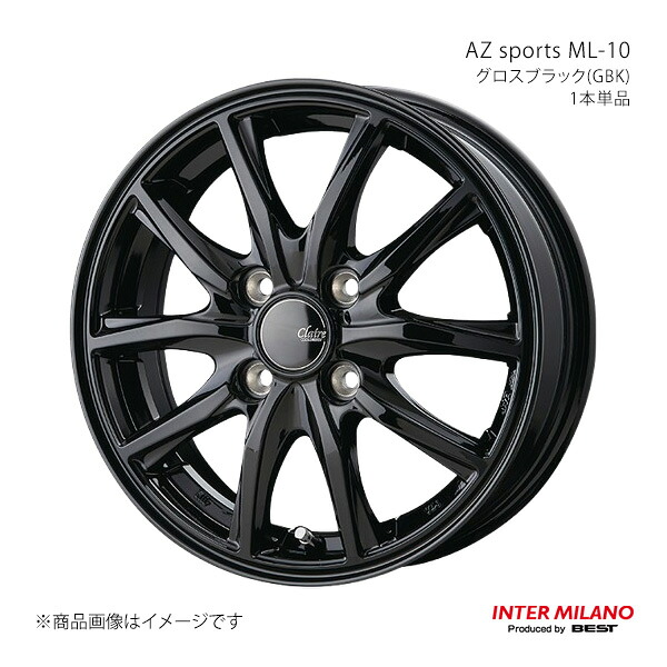 【15インチ 4H 100 5.5J +50】ホイール1本単品 CLAIRE GZ10 グロスブラック(GBK) INTER MILANO/インターミラノ