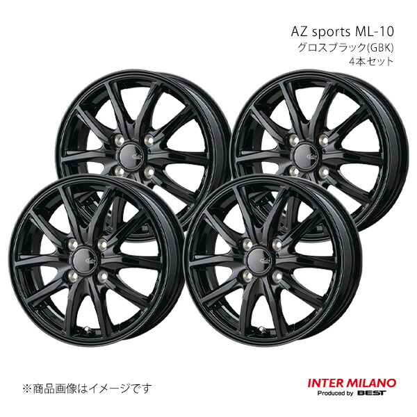 【15インチ 4H 100 5.5J +50】ホイール4本セット CLAIRE GZ10 グロスブラック(GBK) INTER MILANO/インターミラノ