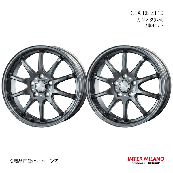 【15インチ 5H 114.3 6.0J +43】ホイール2本セット CLAIRE ZT10 ガンメタ(GM) INTER MILANO/インターミラノ|カー用品 車衛門