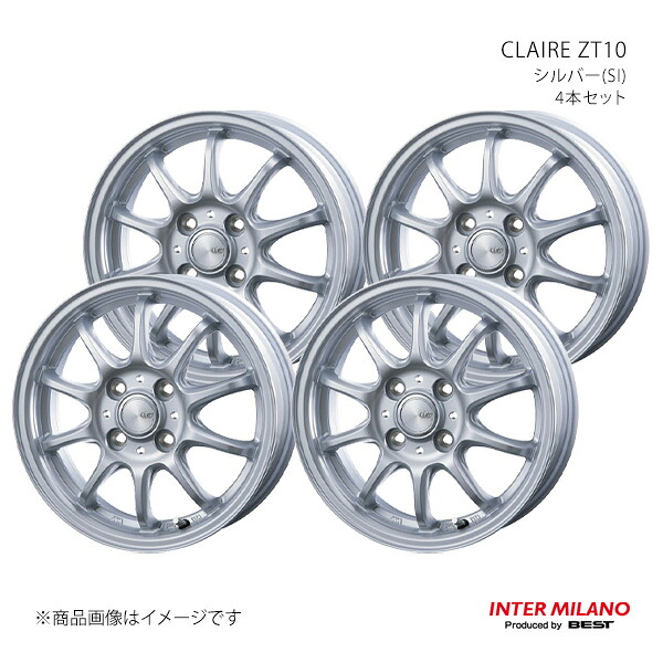 【15インチ 4H 100 5.5J +43】ホイール4本セット CLAIRE ZT10 シルバー(SI) INTER MILANO/インターミラノ