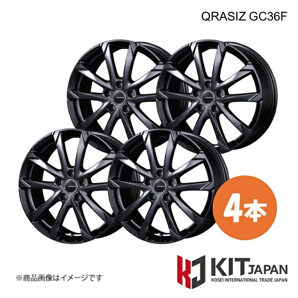 【17&times;7.0J 5-114.3 INSET40 GBK】クレイシズ GC36F ホイール 4本 KIT JAPAN ケイアイティ ジャパン QRASIZ GC36F 品番:QGC720B&times;4｜カー用品　車衛門
