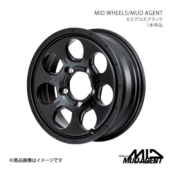 【16インチ 5H 114.3 7.0J +40】アルミホイール1本 MID WHEELS/マッドエージェント MID WHEELS/MUD AGENT SBK L19A67057340030N×1