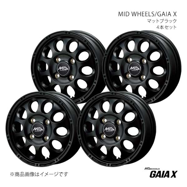 【12インチ 4H 100 4.00B +42】アルミホイール4本セット MID WHEELS/ガイアX MID WHEELS/GAIA X BKK D97624043342030N×4