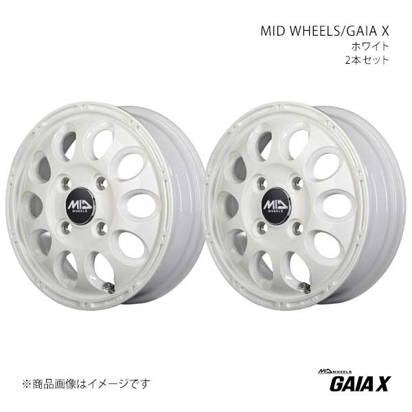 【12インチ 4H 100 3.50B +45】アルミホイール2本セット MID WHEELS/ガイアX MID WHEELS/GAIA X WHI D97623543345040N×2