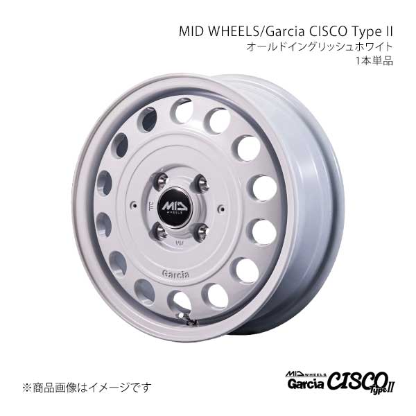 【15インチ 4H100 4.5J +45】アルミホイール1本 フレアワゴンカスタムスタイル MM54S/94S MID WHEELS/Garcia CISCO TypeII EWH D70654543345OWH0 17,218円