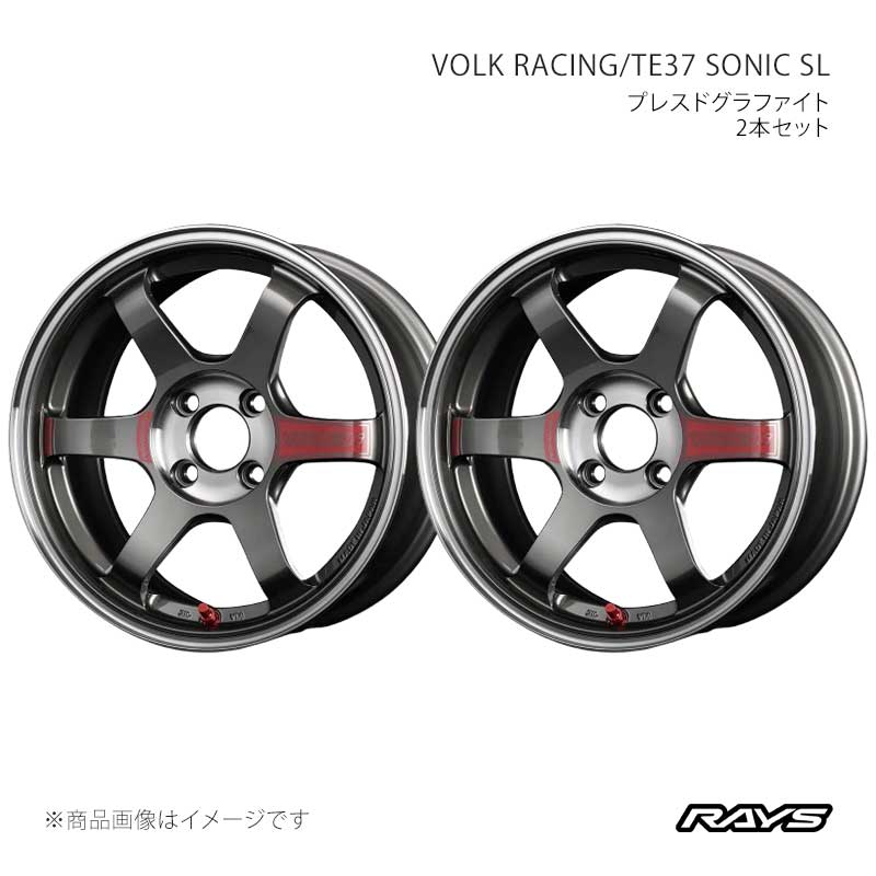 【16インチ 4H100 5.5J +44】アルミホイール2本セット ボルクレーシング TE37 ソニックSL PG RAYS/レイズ 品番:06286554492PG×2