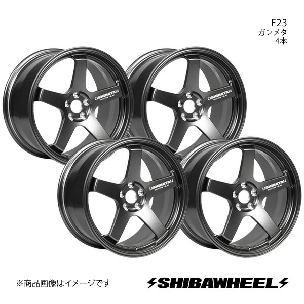 SHIBATIRE シバタイヤ シバホイール F23 アルミホイール4本セット 18×9.5J 5-100 INSET45 ガンメタ F18-13MG×4|カー用品 車衛門