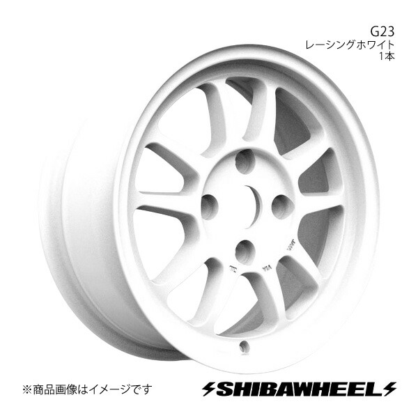 SHIBATIRE シバタイヤ シバホイール G23 アルミホイール1本 15×7.5J 4-100 INSET25 レーシングホワイト G15-07RW