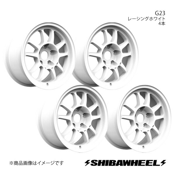 SHIBATIRE シバタイヤ シバホイール G23 アルミホイール4本セット 16×8.0J 5-114.3 INSET35 レーシングホワイト G16-28RW×4
