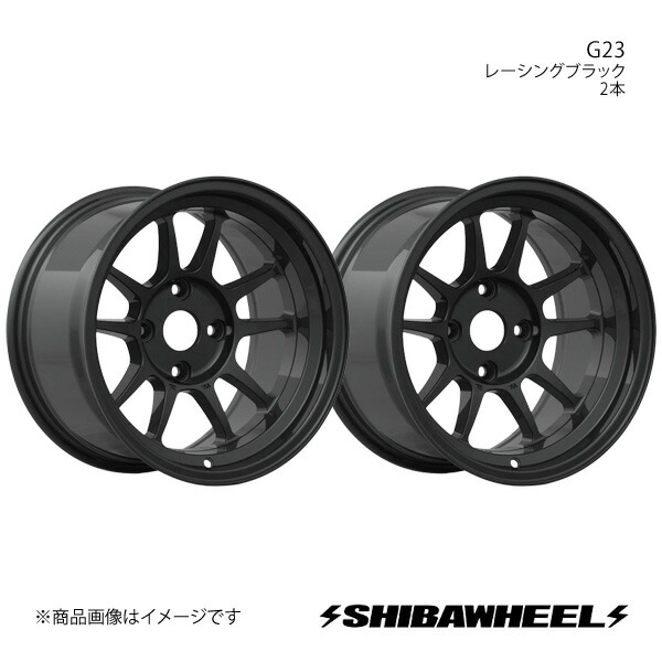 SHIBATIRE シバタイヤ シバホイール G23 アルミホイール2本セット 15×8.5J 4-114.3 INSET-13 レーシングブラック G15-14RB×2