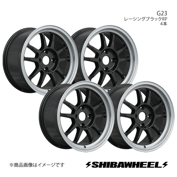SHIBATIRE シバタイヤ シバホイール G23 アルミホイール4本セット 16×8.0J 4-100 INSET35 レーシングブラックRP G16-25RBP×4