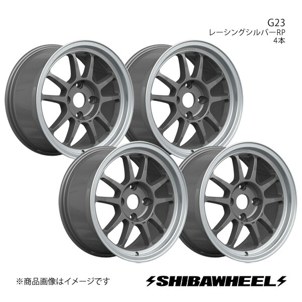 SHIBATIRE シバタイヤ シバホイール G23 アルミホイール4本セット 16×8.0J 4-100 INSET35 レーシングシルバーRP G16-25RSP×4