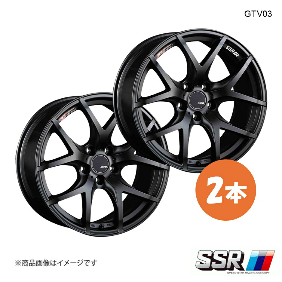 【17インチ 4H100 7.0J +50】ホイール 2本 CR-Z ZF1 2WD/NA GTV03 SSR エスエスアール フラットブラック|カー用品 車衛門