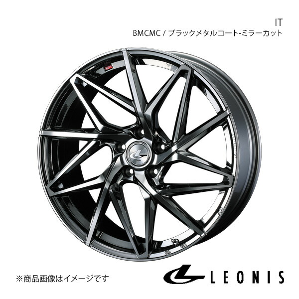 【19インチ 5H114.3 7.5J +48】 アルミホイール1本 ノア 90系 LEONIS/IT BMCMC(ブラックメタルコート/ミラーカット) 0040618｜カー用品　車衛門