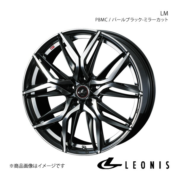 【19インチ 5H114.3 7.5J +48】アルミホイール1本 ギャランフォルティス スポーツバック CX4A LEONIS/LM PBMC(パールブラック/ミラーカット) 0040831｜カー用品　車衛門