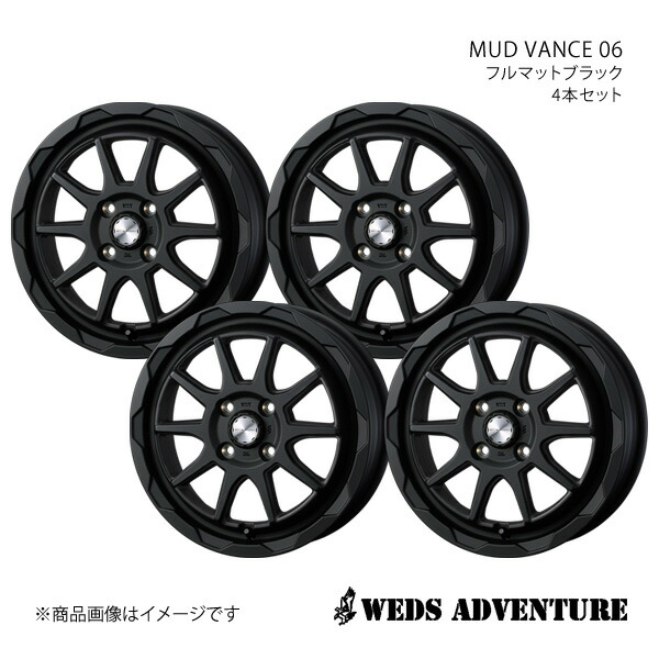 【12インチ 4H100 4.0B +40】アルミホイール4本セット キャリイ DA16T WEDS-ADVENTURE/MUD VANCE 06 FULL MAT BLACK 0040200×4