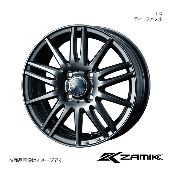 【15インチ 4H100 5.5J +50】 アルミホイール 1本 フィットシャトル GG7/GG8/GP2 Zamik/Tito ディープメタル 0037587