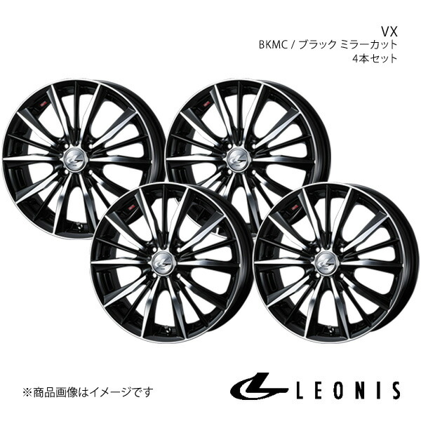 【15インチ 4H100 6.0J +50】アルミホイール4本セット フィットシャトル GG7/GG8/GP2 LEONIS/VX BKMC 0033240×4