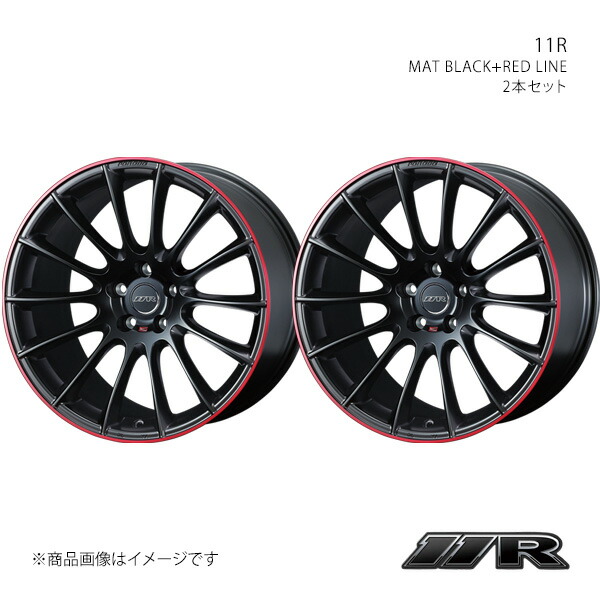 【18インチ 5H 112 10.0J +40】ホイール2本セット 11R MAT BLACK+RED LINE　0039406×2