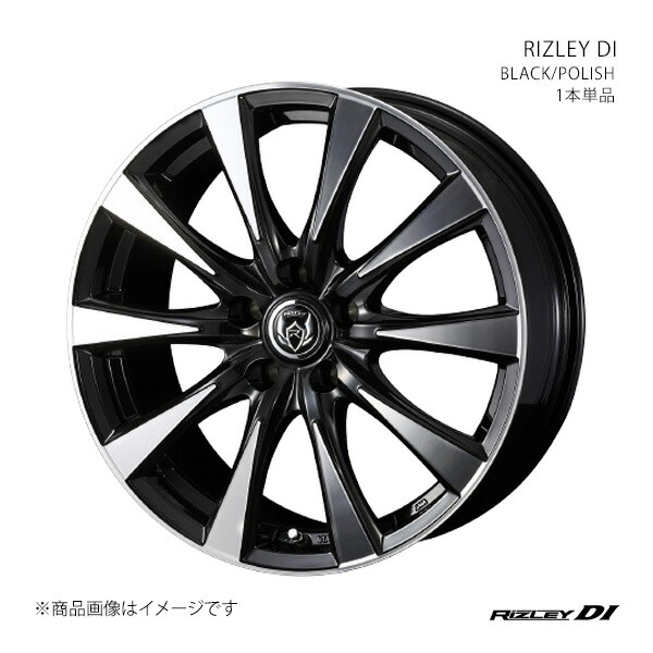 【16インチ 5H114.3 6.5J +40】アルミホイール1本単品 リーフ ZE0 RIZLEY DI ブラックポリッシュ 0040503