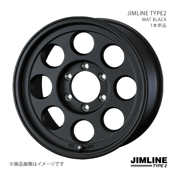 【16インチ 6H 139.7 6.5J -5】ホイール1本単品 JIMLINE TYPE2 ジムライン タイプツー MAT BLACK 0041438|カー用品 車衛門