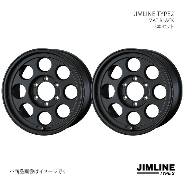 【15インチ 6H 139.7 8.0J -28】ホイール2本セット JIMLINE TYPE2 ジムライン タイプツー MAT BLACK 0037310×2|カー用品 車衛門