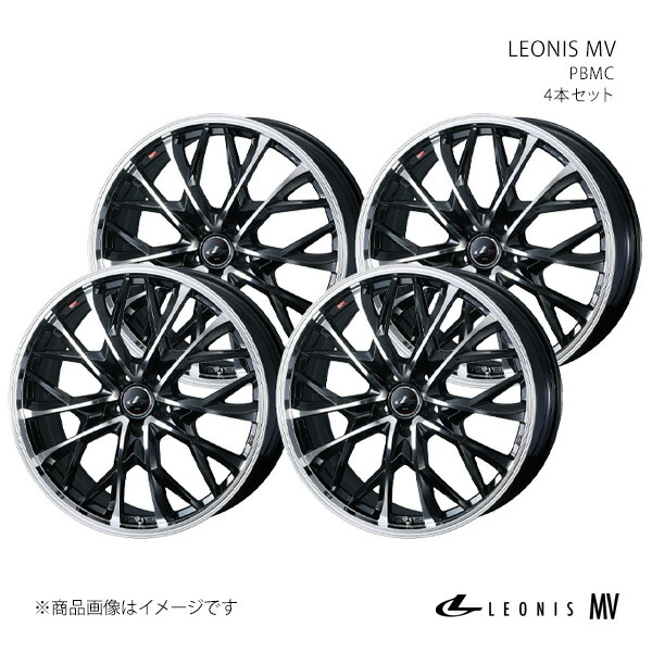【19インチ 5H114.3 8.0J +43】ホイール4本セット フーガ Y51/FR ノーマルキャリパー LEONIS MV パールブラックミラー 0041737×4