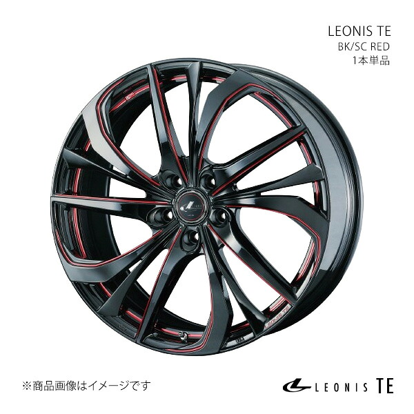 【17インチ 5H 114.3 6.5J +53】ホイール1本単品 LEONIS レオニス BK/SC(RED) 0038758｜カー用品　車衛門 20,040円