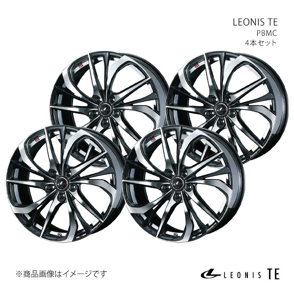 【19インチ 5H114.3 8.0J +43】ホイール 4本セット エルグランド E51/4WD 推奨タイヤサイズ:225/45-19 LEONIS TE パールブラックミラーカット 0038789×4