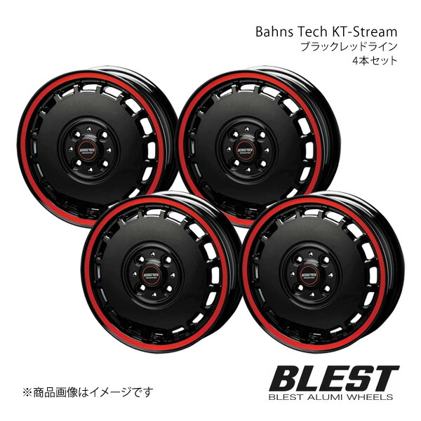 ブレスト バーンズテック KTストリーム アルミホイール 4本セット パレット MK21【14×4.5J 4-100 INSET45 ブラックレッドライン】BLEST