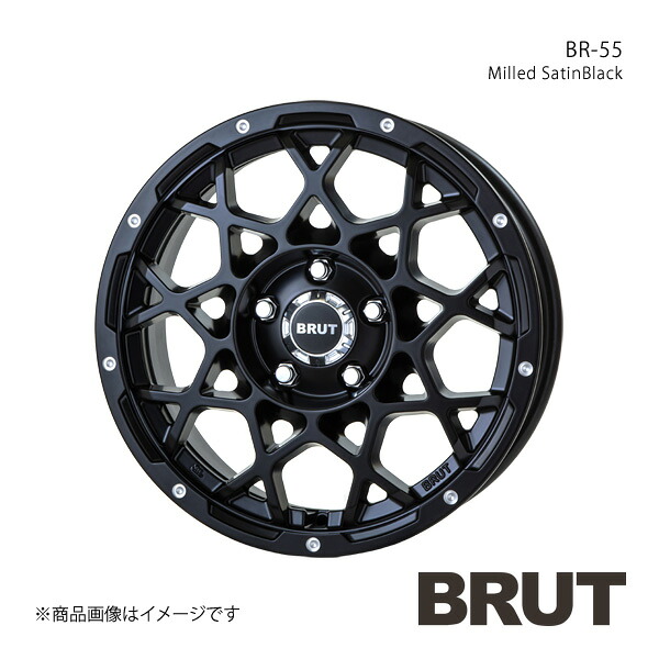BRUT ブルート BR-55 COMPASS コンパス アルミホイール1本【16×6.5J 5-110 +35 ミルドサティンブラック】TRISTAR トライスター