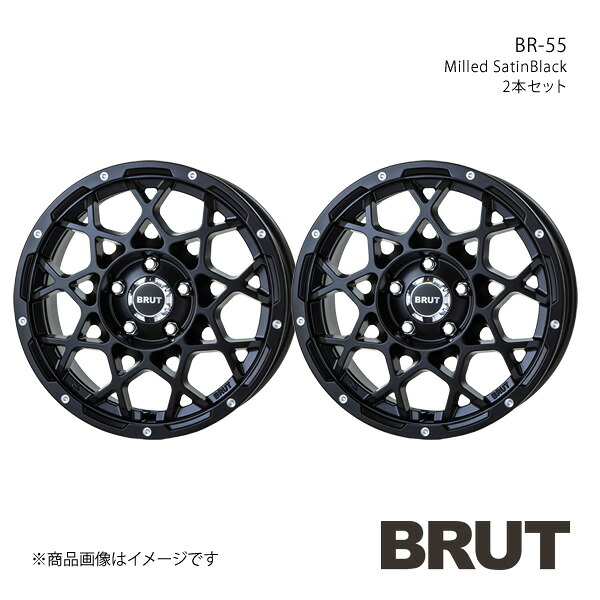BRUT ブルート BR-55 デリカD：5 CV系 アルミホイール2本セット 【16×6.5J 5-114.3 +35 ミルドサティンブラック】TRISTAR トライスター