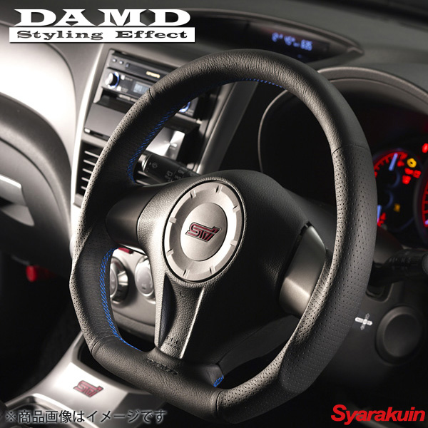 DAMD ダムド ステアリング SS358-D（F） ブルーステッチ インプレッサ WRX-STI GDB アプライド 車用品・バイク用品 