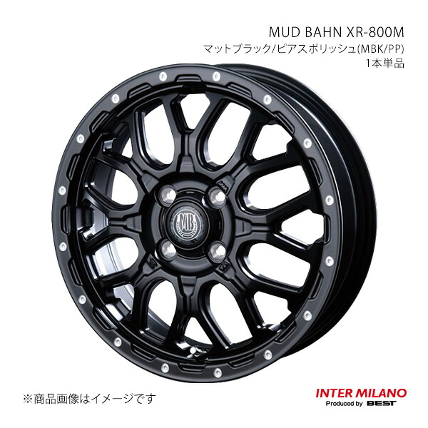 INTER MILANO インターミラノ MUD BAHN XR-800M ホイール 1本単品【15×4.5J 4-100 INSET45 マットブラック/ピアスポリッシュ】