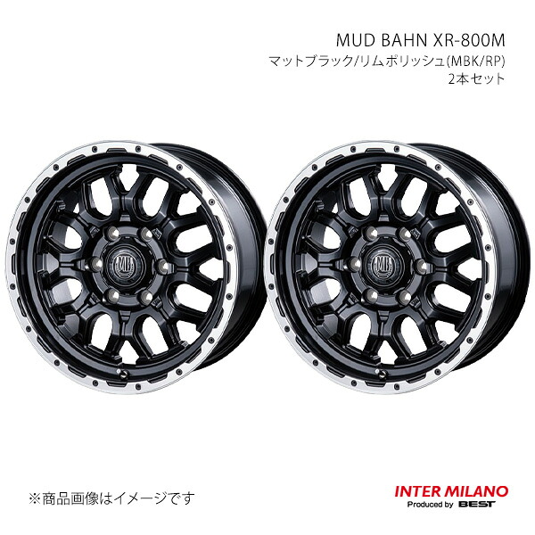 INTER MILANO インターミラノ MUD BAHN XR-800M ホイール 2本セット【17×7.5J 6-139.7 INSET25 マットブラック/リムポリッシュ】