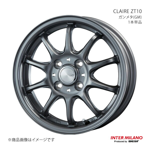 INTER MILANO インターミラノ CLAIRE ZT10 ホイール 1本単品【16×6.0J 4-100 INSET50 ガンメタ】