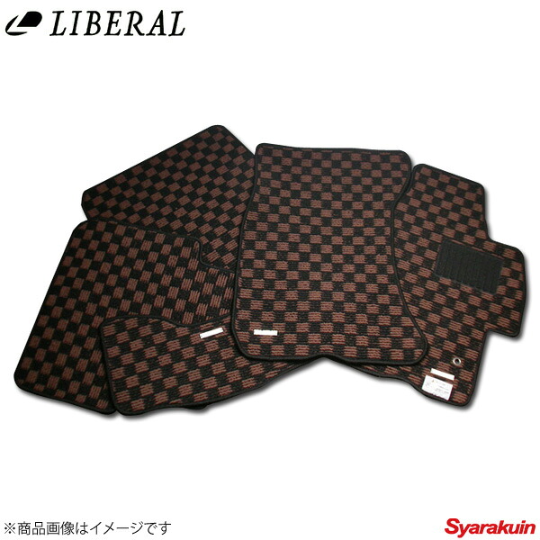 LIBERAL/リベラル フロアマット ブラウン×ブラック スバル/SUBARU フォレスター SH5/SH9/SHJ 5枚セット
