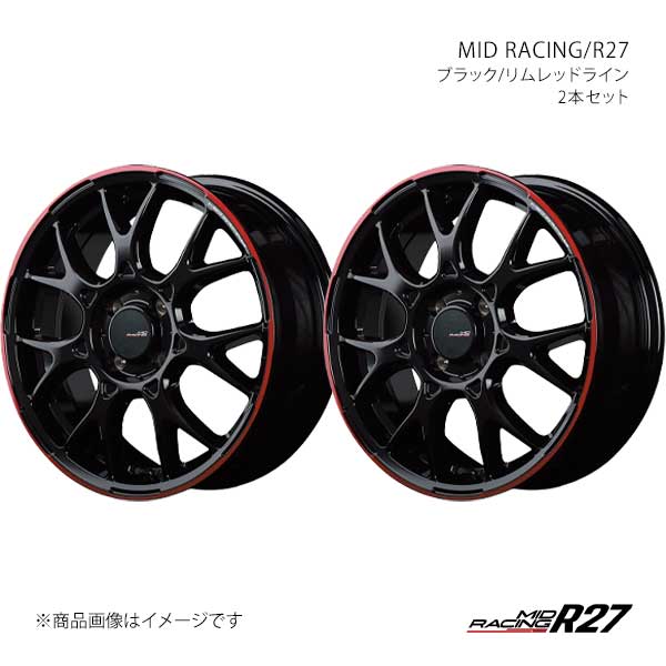 MIDレーシング/R27 アルミホイール2本セット【16×6.0J 4-100 INSET43 BRR】MID RACING/R27 G156660433430360×2