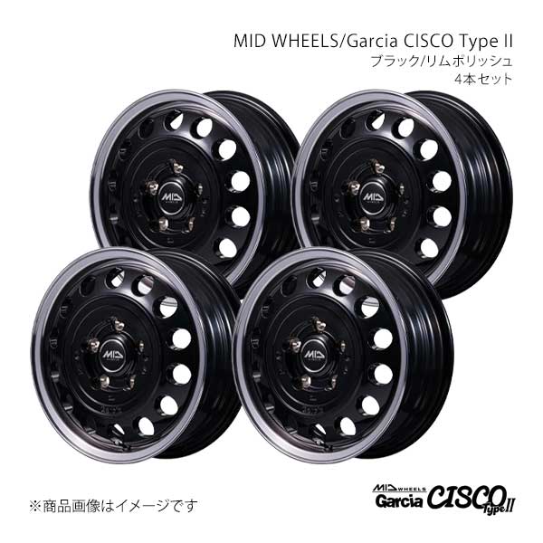 MID WHEELS/ガルシアシスコ タイプ2 アルミホイール4本セット【16×5.5J 5-139.7 INSET20 BRP】MID WHEELS/Garcia CISCO TypeII D7066555D320BKP0×4