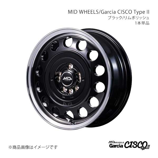 MID WHEELS/ガルシアシスコ タイプ2 アルミホイール1本【15×5.5J 9-100 INSET40 BRP】MID WHEELS/Garcia CISCO TypeII D70655593340BKP0×1