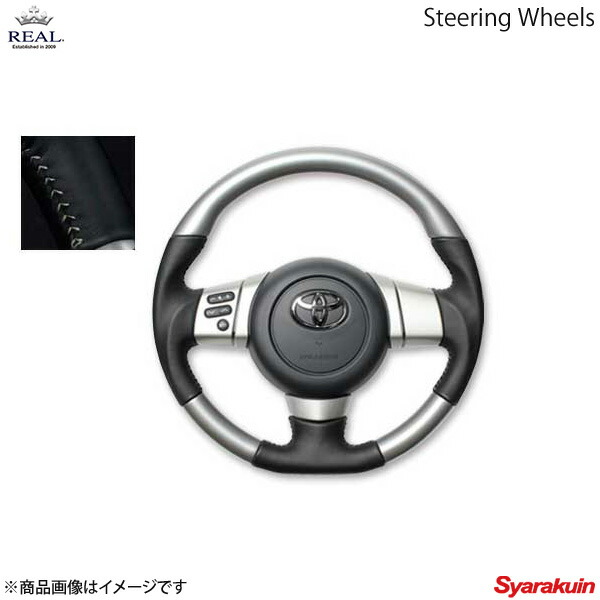 REAL レアル ステアリング TOYOTA/トヨタ FJクルーザー GSJ15W オリジナルシリーズ ガングリップ シルバーカラー シルバーステッチ