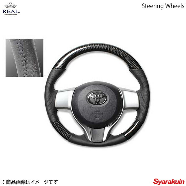 REAL レアル ステアリング SUBARU/スバル トレジア 120系 オリジナルシリーズ ノーマルグリップ ブラックカーボン ブラックステッチ