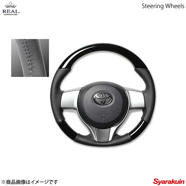 REAL レアル ステアリング TOYOTA/トヨタ ラクティス 120系 オリジナルシリーズ ノーマルグリップ ピアノブラック ブラックステッチ 26,369円