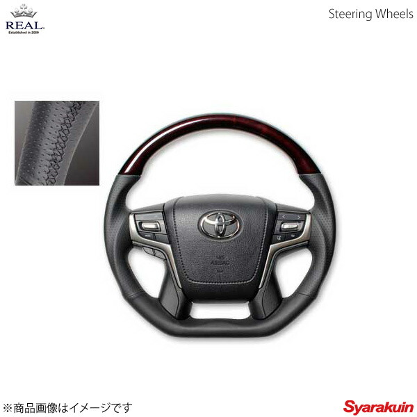 REAL レアル ステアリング TOYOTA/トヨタ ランドクルーザープラド 150系 後期 プレミアムシリーズ ガングリップ 210ブラウンウッド ブラック ユーロステッチ 35,420円