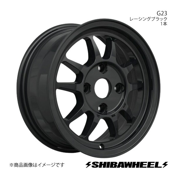 SHIBATIRE シバタイヤ シバホイール G23 アルミホイール1本 15×8.0J 4-100 INSET30 レーシングブラック G15-11RB