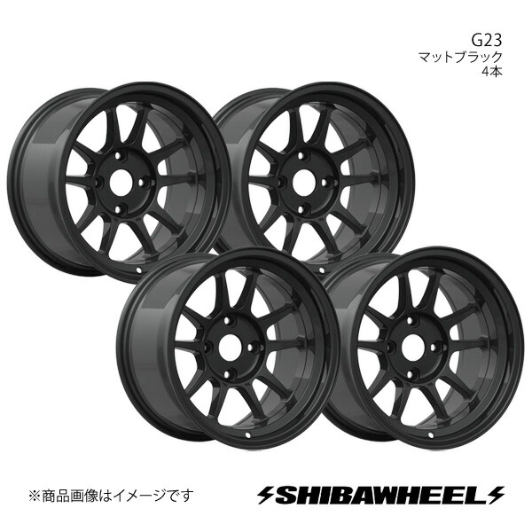 SHIBATIRE シバタイヤ シバホイール G23 アルミホイール4本セット 15×8.5J 4-114.3 INSET-13 マットブラック G15-14MB×4